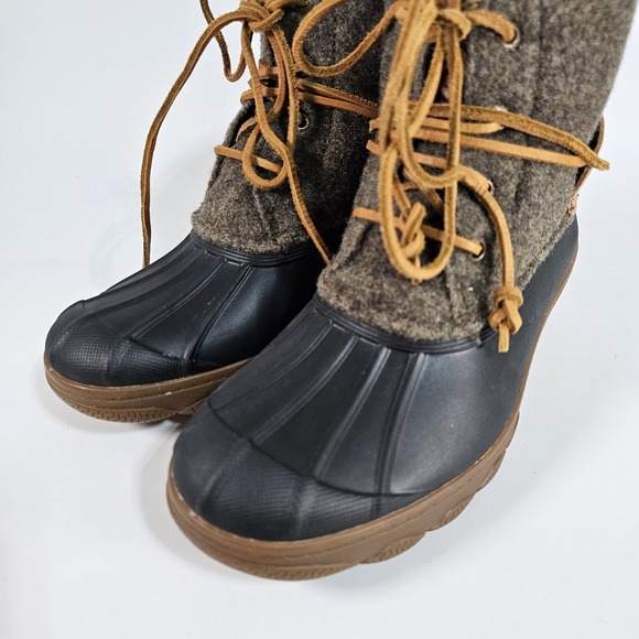 Sperry Duck Boots Womens 6 Saltwater Wedge Wool Rubber Toe Snow Water Leather - Picture 5 of 13